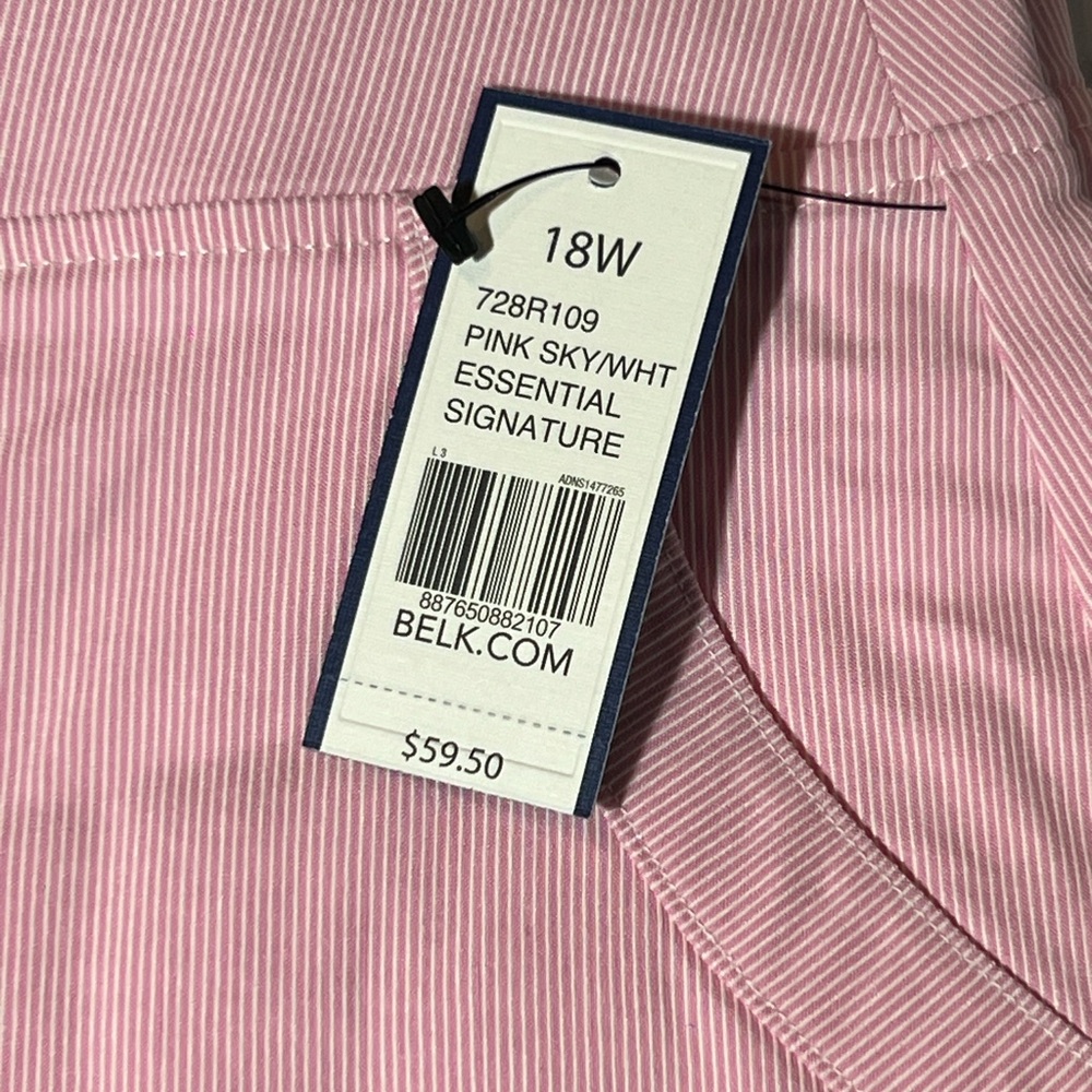 NWT Crown & Ivy, Skort, Pink Sky/White, Plus Size 18W
